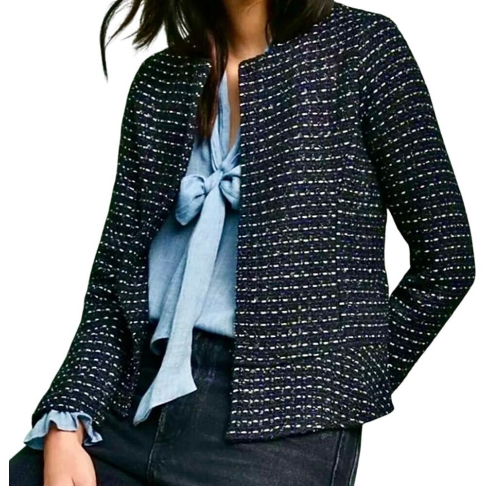 Anthropologie Dolan Left Coast Metallic Tweed Boucle Parisian Chic Jacket Retro